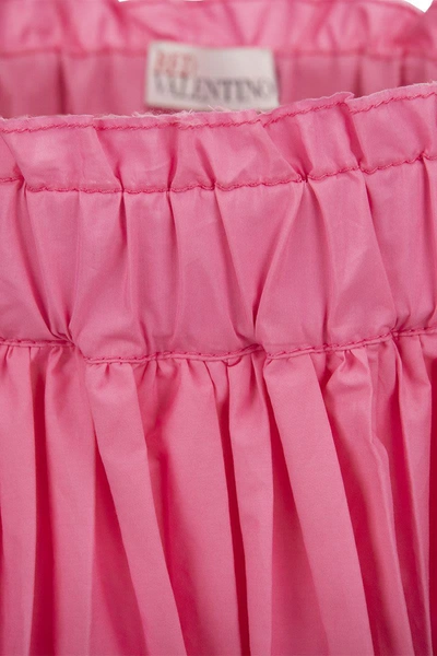 Shop Red Valentino Pleated Taffeta Froissè Skirt In Peony