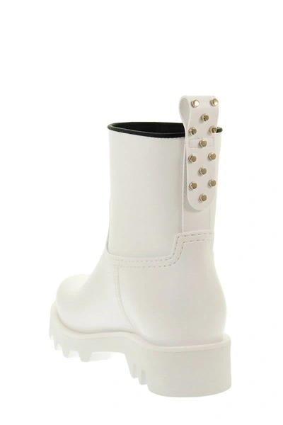 Shop Red Valentino Wellington - Rain Boots In Milk