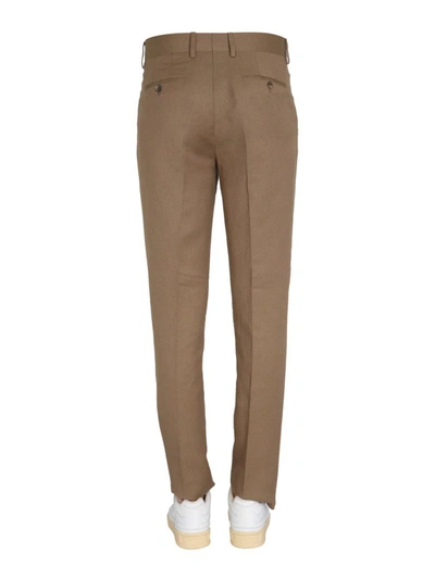 Shop Lardini Regular Fit Trousers In Beige