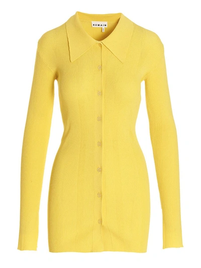 Shop Remain Birger Christensen Polo Cardigan In Yellow
