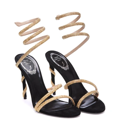 Shop René Caovilla Sandals In Golden