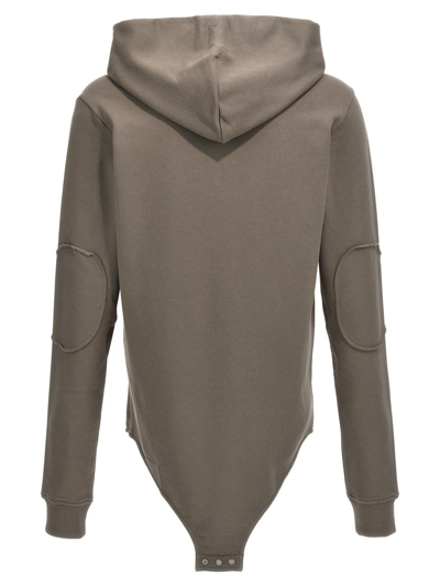 Shop Rick Owens Champion X  Hooded Bodysuit In Gray