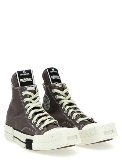 Shop Rick Owens Drkshdw Drkshw X Converse 'turbodrk Laceless' Sneakers In Gray