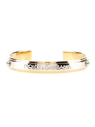 Shop Dolce & Gabbana Rigid Logo Bracelet In Multicolor