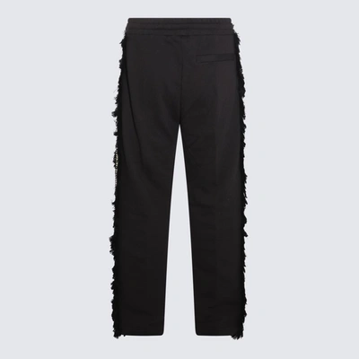 Shop Ritos Black Cotton Pants In <p>black Cotton Pants From  Featuring Elasticated Waistband, Side Pockets And Tone-on-tone Frin