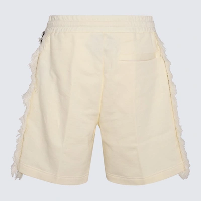 Shop Ritos Cream Cotton Shorts In <p>cream Cotton Shorts From  Featuring Elasticated Waisband With Drawstring, Side Pockets And F