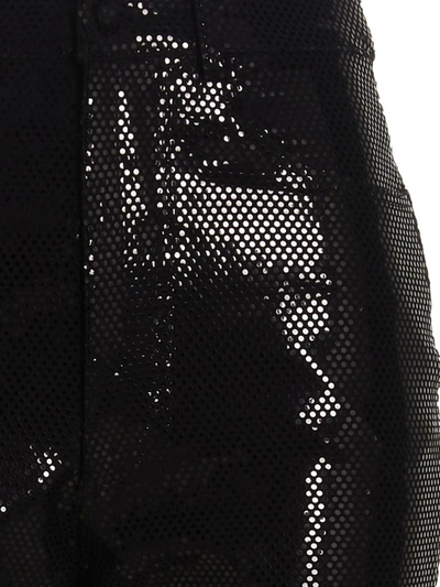 Shop Rotate Birger Christensen Rotate Foil Jersey Straight' Pants In Black