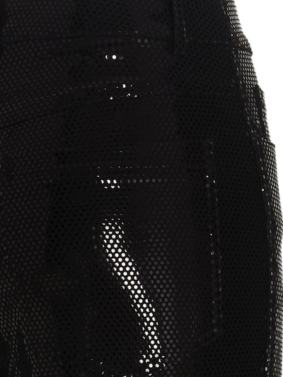 Shop Rotate Birger Christensen Rotate Foil Jersey Straight' Pants In Black