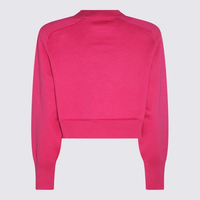 Shop Rotate Birger Christensen Rotate Pink Cotton-wool Blend Shandy Jumper