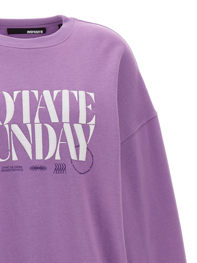 Shop Rotate Birger Christensen Rotate Sunday Capsule Embroidered Logo Sweatshirt In Purple