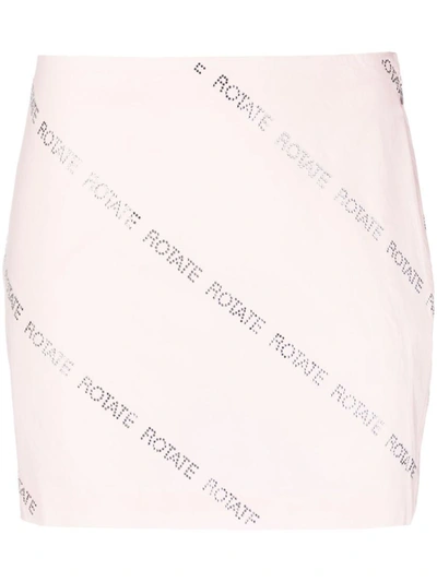 Shop Rotate Birger Christensen Rotate Crystal Poplin Mini Skirt In Pink