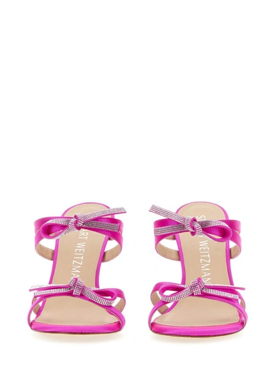 Shop Stuart Weitzman Sandal Slide Sw Bow In Purple