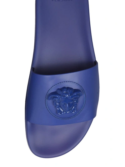 Shop Versace Sandal Slide The Medusa In Blue