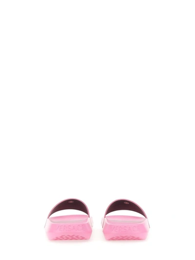 Shop Versace Sandal With Logo In Pink