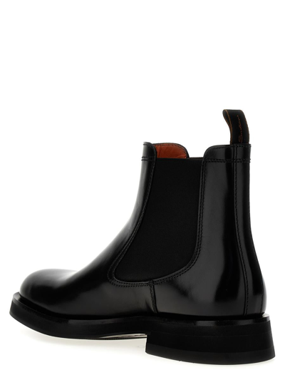 Shop Santoni Chelsea Leather Ankle Boots In Black