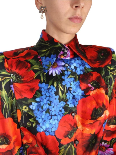 Shop Dolce & Gabbana Satin Shirt In Multicolor