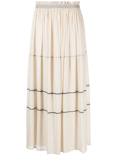 Shop See By Chloé Pleated Maxi Skirt In White