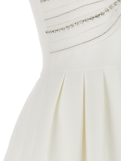 Shop Self-portrait White Diamond Bust Mini Dress