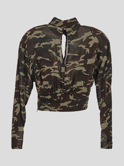 Shop Semicouture Camouflage Shirt In Military