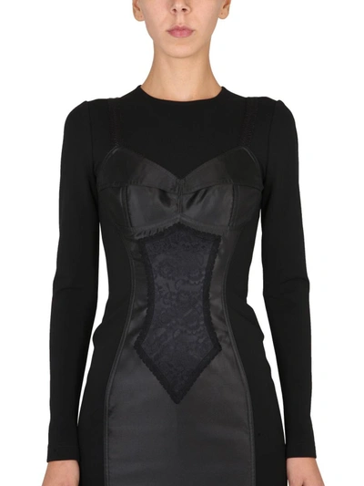 Shop Dolce & Gabbana Sequin Midi Dress In Black