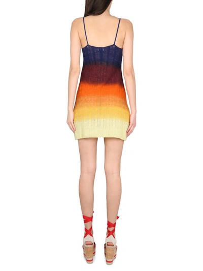 Shop Etro Shaded Wool Mini Dress In Multicolor