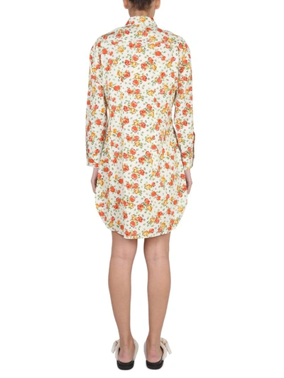 Shop Marni Shirt Dress With Floral Pattern In Multicolor