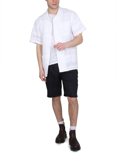Engineered Garments Embroidered White Shirt With Classic Collar In White