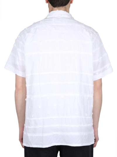 Engineered Garments Embroidered White Shirt With Classic Collar In White