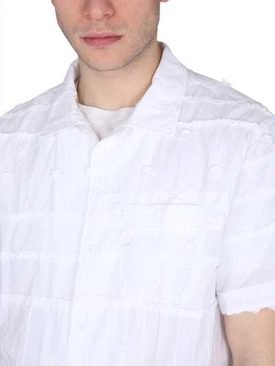 Engineered Garments Embroidered White Shirt With Classic Collar In White