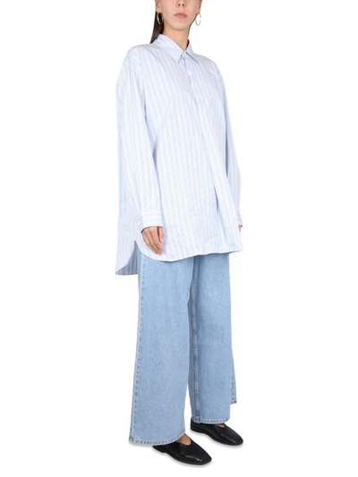 Our Legacy Pinstriped Cotton Shirt In White