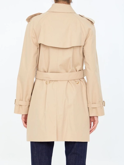Shop Burberry Short Beige Raincoat