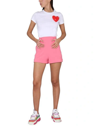 Shop Moschino Shorts In Cady In Pink
