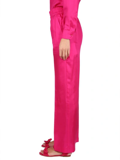 Shop Red Valentino Silk Pants In Purple