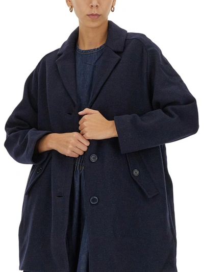 Shop Ymc You Must Create Ymc Single-breasted Coat In Blue