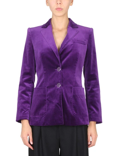 Shop Alberta Ferretti Single-breasted Jacket In Purple