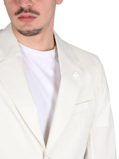 Shop Lardini Single-breasted Jacket In Ivory
