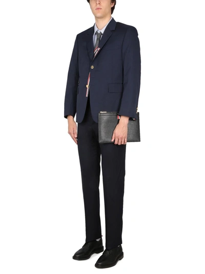 Shop Thom Browne Single-breasted Jacket In Blue