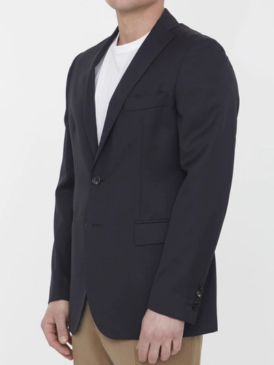 Shop Tonello Single-breasted Wool Jacket In Blue