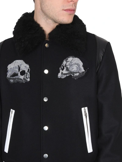 Shop Amiri Skull Varsity Jacket In Black