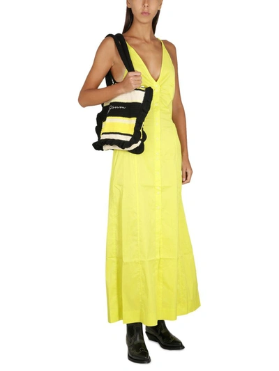 Shop Ganni Sleep Dress In Yellow
