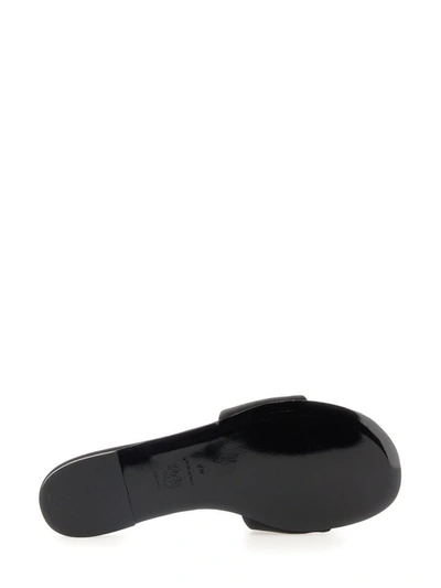 Shop Versace Slide Sandal With Logo In Black