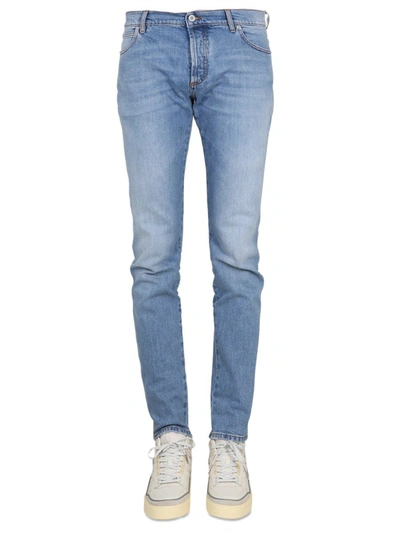 Shop Balmain Slim Fit Jeans In Blue