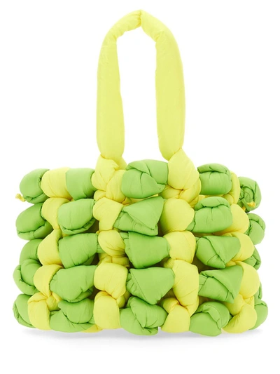 Shop Jw Anderson J.w. Anderson Small Woven Tote Bag In Green