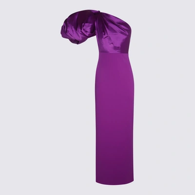 Shop Solace London Violet Stretch Karli Maxi Dress In <p>violet Stretch Karli Maxi Dress From  Featuring Long Length, One Shoulder Line, Shor