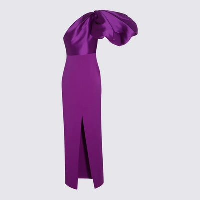 Shop Solace London Violet Stretch Karli Maxi Dress In <p>violet Stretch Karli Maxi Dress From  Featuring Long Length, One Shoulder Line, Shor