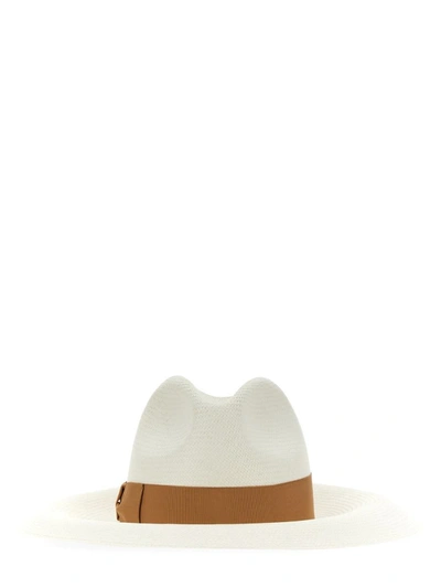 Shop Borsalino Sophie Panama Fine Hat In Ivory