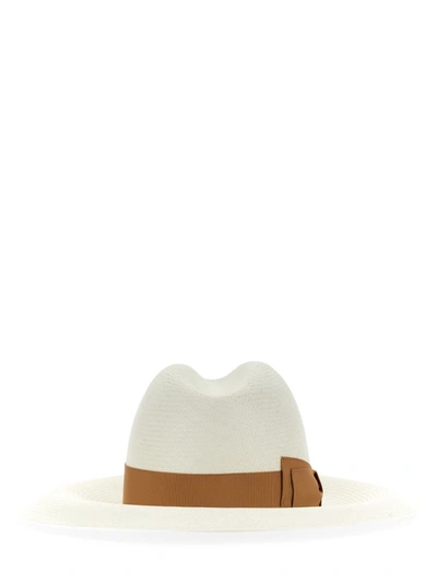 Shop Borsalino Sophie Panama Fine Hat In Ivory