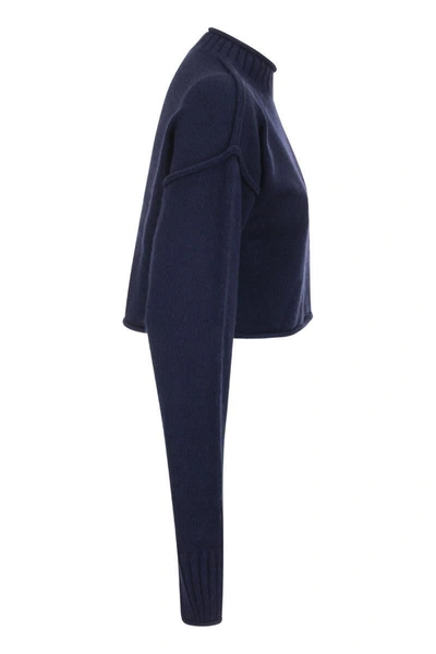 Shop Sportmax Maiorca - Wool And Cashmere Crew-neck Knitwear In Blue