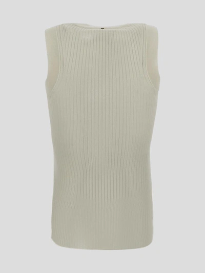 Shop Sportmax Nido Knit Top In <p> Nido Knit Top In Ivory Cotton With Ribbed Design