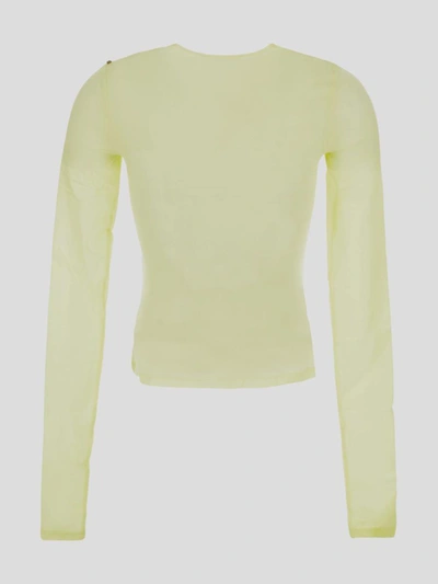Shop Sportmax Terry Top With Print In <p> Top In Yellow Nylon With Long Sleeves And Colorful Print